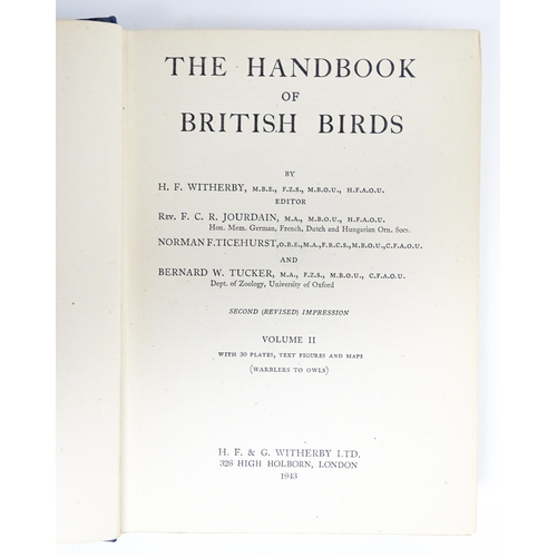 1012 - Books: The Handbook of British Birds, Volumes 1-5, by H. F. Witherby, edited by Rev. F. C. R. Jourda... 