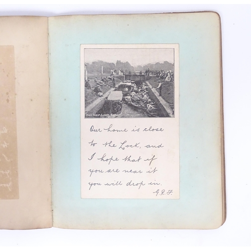 1940 - An early 20thC scrapbook / scrap album containing various poems, quotes, watercolours, pencil sketch... 