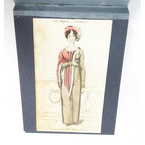 1943 - A scrap album containing a quantity of assorted 18thC and later engravings, watercolours, etc. to in... 