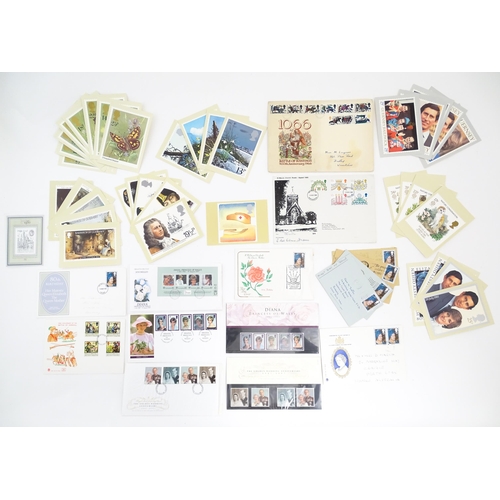 1945 - A quantity of First Day Covers, Post Office post cards and stamps, including a 1966 Battle of Hastin... 