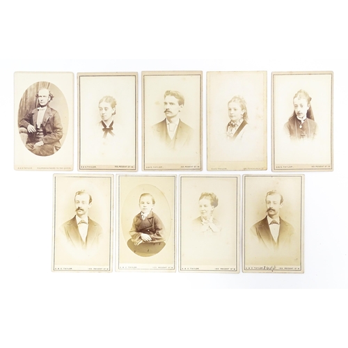 1950 - A quantity of Victorian carte de visite portrait photographs by A & G Taylor, Photographer to the Qu... 