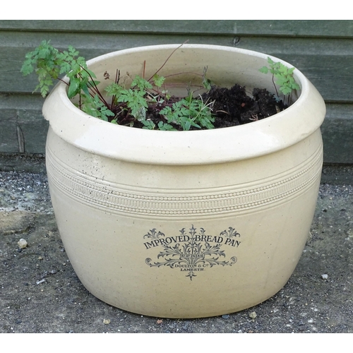 1305 - A stoneware Doulton & Co, Lambeth Improved Bread Pan, approx 16