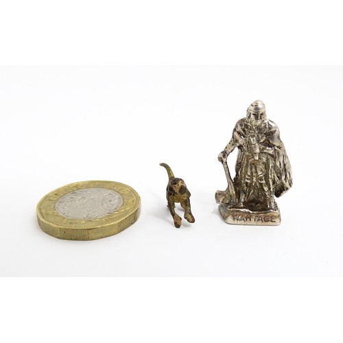 1224 - A silver miniature model of Alfred the Great, titled Wantage, hallmarked London 1978. Together with ... 