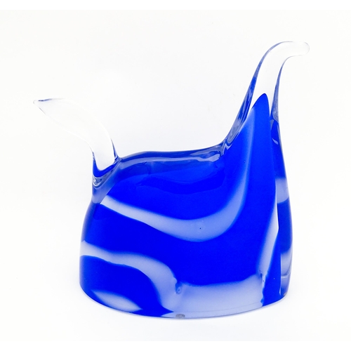 245 - Scandinavian Art Glass: A limited edition Swedish glass sculpture formed as a stylised horse by Anna... 