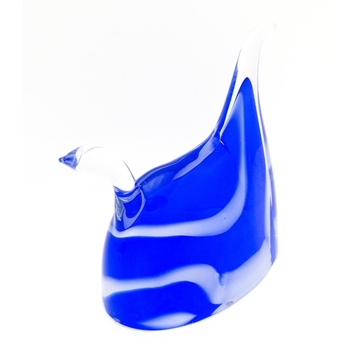 245 - Scandinavian Art Glass: A limited edition Swedish glass sculpture formed as a stylised horse by Anna... 