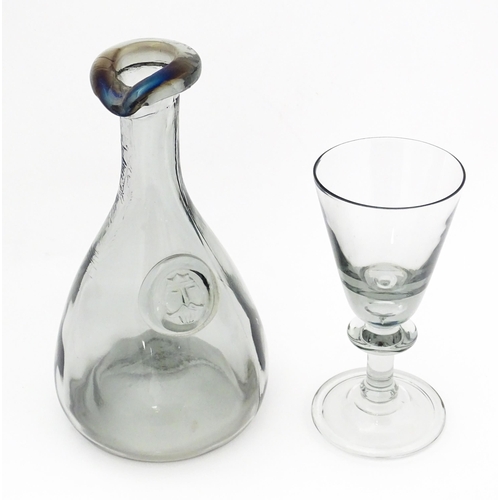 297 - A quantity of glassware to include a pair of Dartington glass carafes, a vintage Holmegaard Denmark ... 