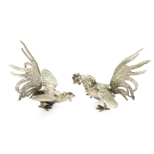 561 - Assorted silver plate menu / place card holders formed as pheasants together with 3 graduated models... 