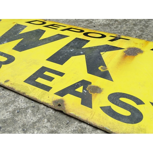 1312 - A large 20thC polychrome enamel advertising sign, the yellow ground with black text 'Depot For Mohaw... 