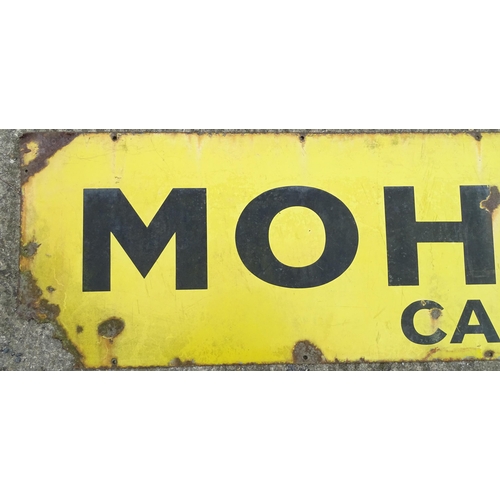 1312 - A large 20thC polychrome enamel advertising sign, the yellow ground with black text 'Depot For Mohaw... 