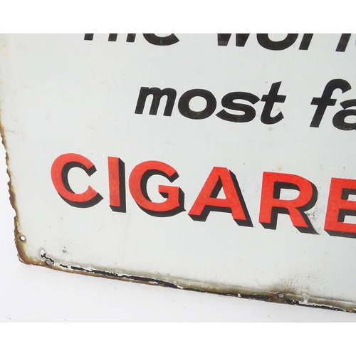 1318 - A 20thC tobacco polychrome enamel advertising sign for Wills's Gold Flake, The World's Most Famous C... 