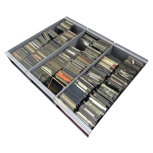 1244 - A large quantity of assorted 19thC and later magic lantern slides to include a caricature of King Ge... 