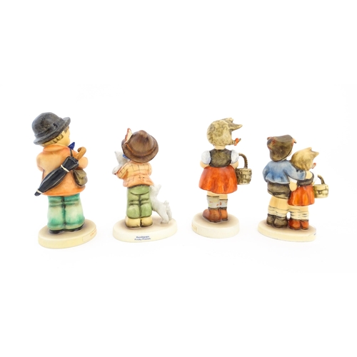 148 - A quantity of Hummel / Goebel figures to include Apple Tree Girl, no. 141, One Plus One no. 129, Ooh... 