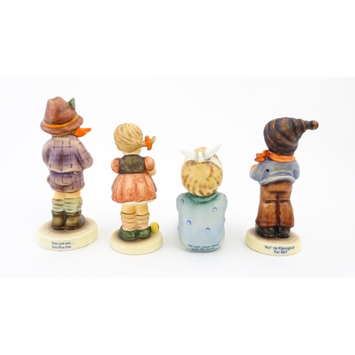 148 - A quantity of Hummel / Goebel figures to include Apple Tree Girl, no. 141, One Plus One no. 129, Ooh... 