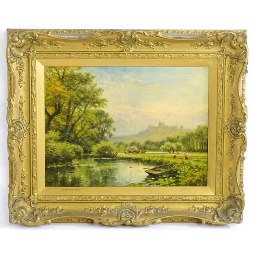 1650 - H. East, 19th century, Oil on canvas, Windsor on Thames. Signed lower left and ascribed to mount. Be... 