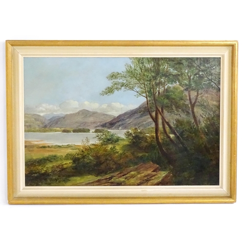 1651 - George Harlow White (1817-1888), Oil on canvas, The Lake of Killarney. Ascribed to label verso with ... 