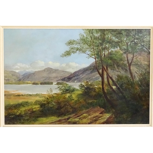 1651 - George Harlow White (1817-1888), Oil on canvas, The Lake of Killarney. Ascribed to label verso with ... 