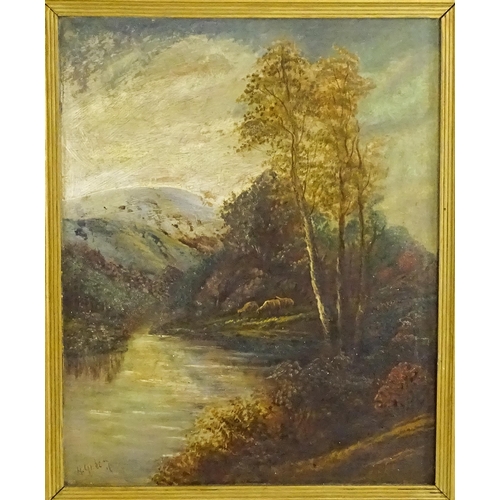 1652 - Henry Graham, Late 19th / early 20th century, Oil on board, A pair of mountain river landscapes with... 