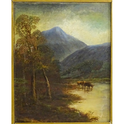 1652 - Henry Graham, Late 19th / early 20th century, Oil on board, A pair of mountain river landscapes with... 