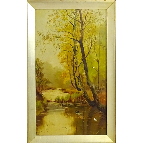 1660 - Gladys Williamson, Early 20th century, Oil on canvas, An autumnal river scene. Signed lower right an... 