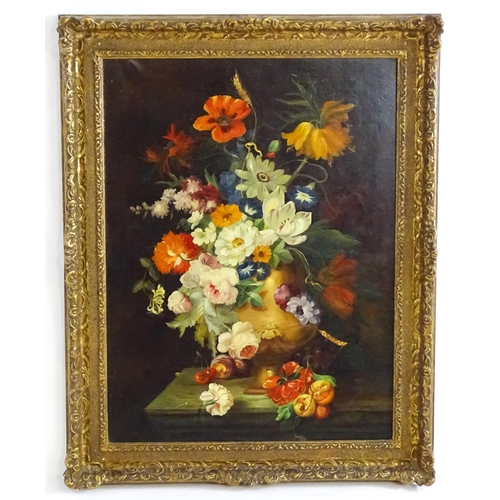 1664 - Manner of Thomas Webster, Late 19th / early 20th century, Oil on canvas, A still life study with flo... 