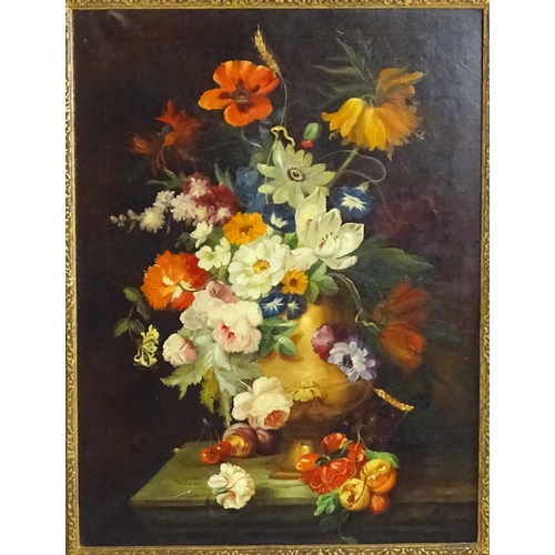 1664 - Manner of Thomas Webster, Late 19th / early 20th century, Oil on canvas, A still life study with flo... 