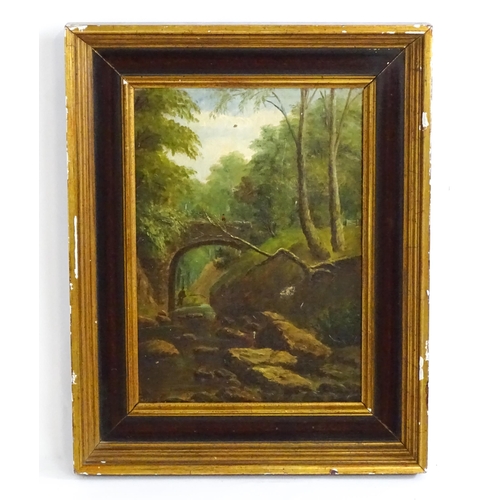 1668 - Manner of John Syer, 19th century, Oil on canvas, The Old Bridge at Duchal with figure fishing. Titl... 