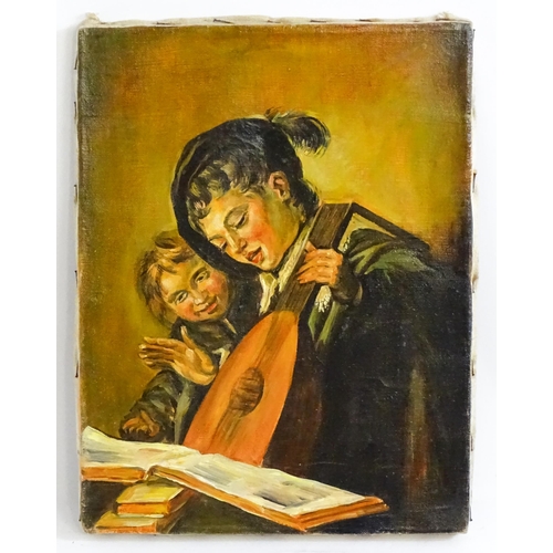 1687 - After Frans Hals, 20th century, Oil on canvas, Two Singing Boys with a Lute and a Music Book. Approx... 