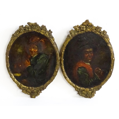 1704 - 18th century, Flemish School, Oil on panels, A pair of portraits each depicting a man wearing a hat.... 