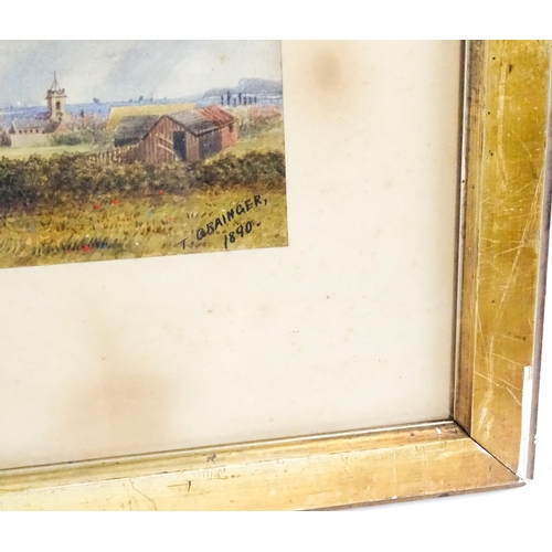 1749 - Thomas Grainger (1849-1930), Watercolour, Catcote Farm with West Hartlepool & Cleveland in the dista... 