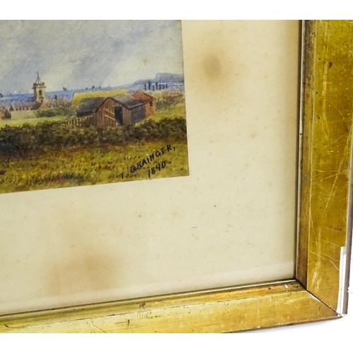 1749 - Thomas Grainger (1849-1930), Watercolour, Catcote Farm with West Hartlepool & Cleveland in the dista... 