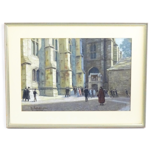 1770 - Alexander James Mavrogordato (1869-1947), Watercolour, Winchester College with scholars. Signed and ... 