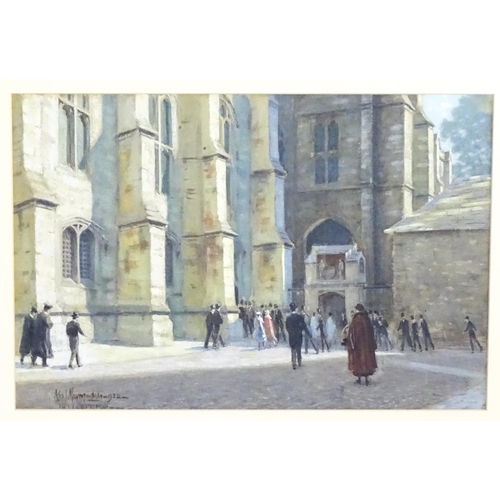 1770 - Alexander James Mavrogordato (1869-1947), Watercolour, Winchester College with scholars. Signed and ... 