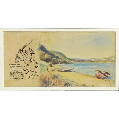 1787 - Mabel Withers, Early 20th century, Watercolour, A view of a bay with boats titled Wilderness - Cape ... 