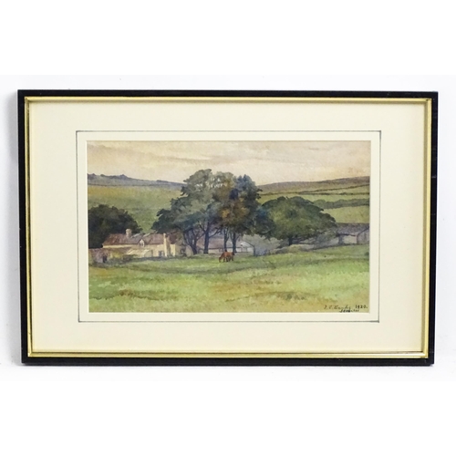 1802 - Isabel Violet Banks, Early 20th century, Watercolour, Scobitor Farm, Dartmoor. Scobitor is known for... 