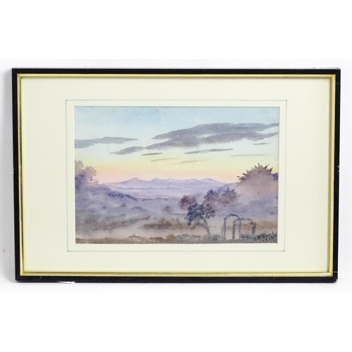 1804 - Isabel Violet Banks, Early 20th century, Watercolour, The Lake Mountains from my Window, Cumberland.... 