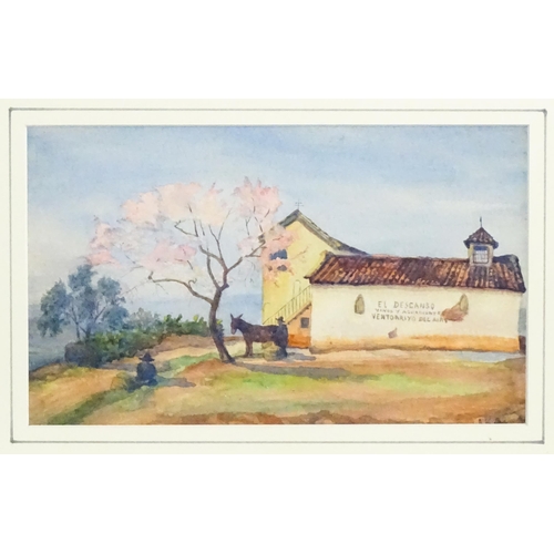 1806 - Isabel Violet Banks, Early 20th century, Watercolour, Granada, Spain - Carmen de los Fosos, On the h... 