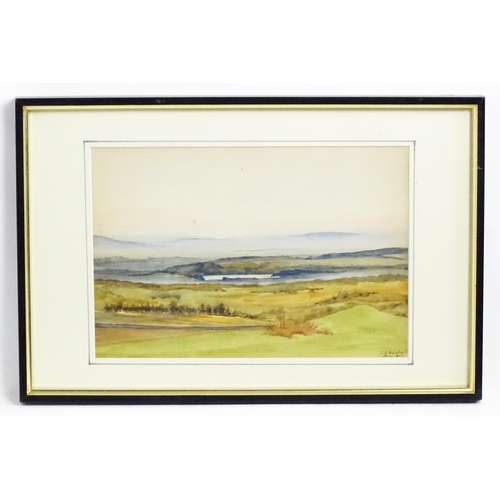 1807 - Isabel Violet Banks, Early 20th century, Watercolour, The Tarn - The fells from above Gilt Hall Cast... 