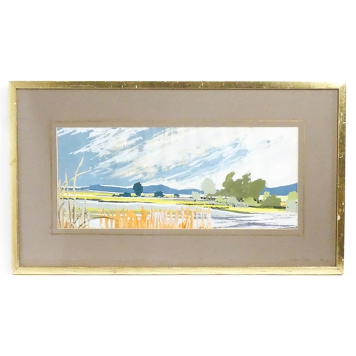 1815 - William Davis (1941-2015), Gouache, A river landscape scene. Signed and dated (19)68 lower left, asc... 