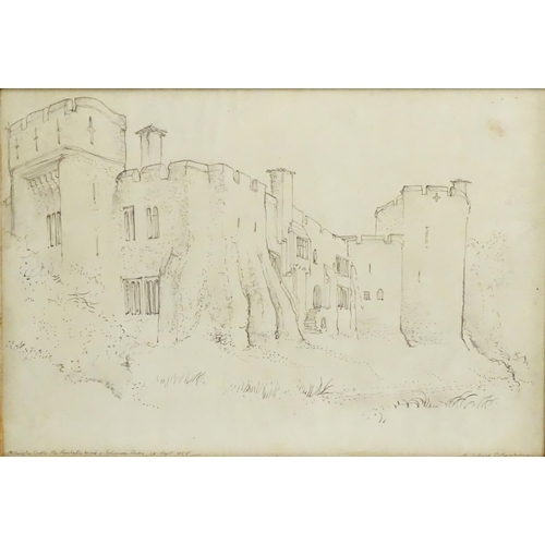 1844 - Archibald Colquhoun (1912-1964), Pencil drawing, Allington Castle The Penchester Wing & Solomon's To... 