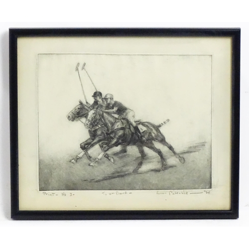 1853 - Reinhold H. Palenske, (1884-1954), Etching, Polo, Numbered No. 3, signed and dedicated in pencil und... 