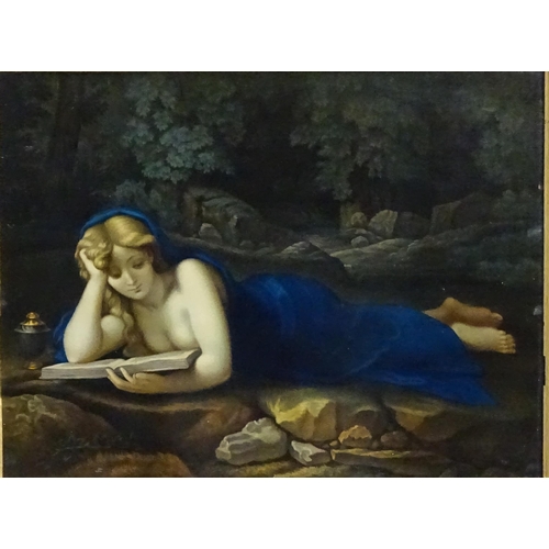 1863 - After Antonio Correggio, 19th century, Chromolithograph, Mary Magdalene reading in a wooded landscap... 