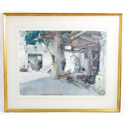 1867 - After Sir William Russell Flint (1880-1969), Lithograph, Conversation, St. Martin d'Ardeche. Signed ... 