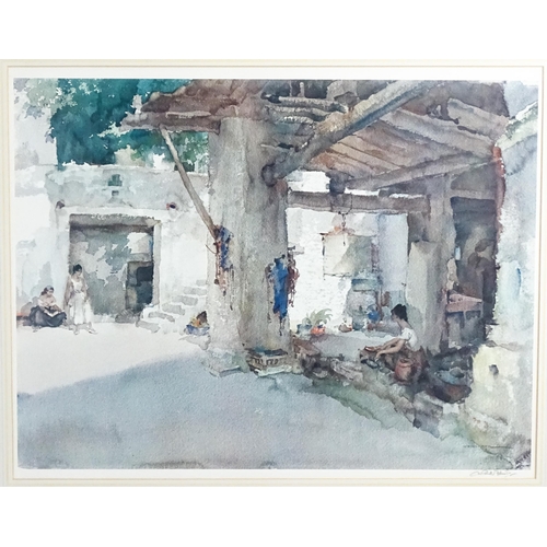 1867 - After Sir William Russell Flint (1880-1969), Lithograph, Conversation, St. Martin d'Ardeche. Signed ... 