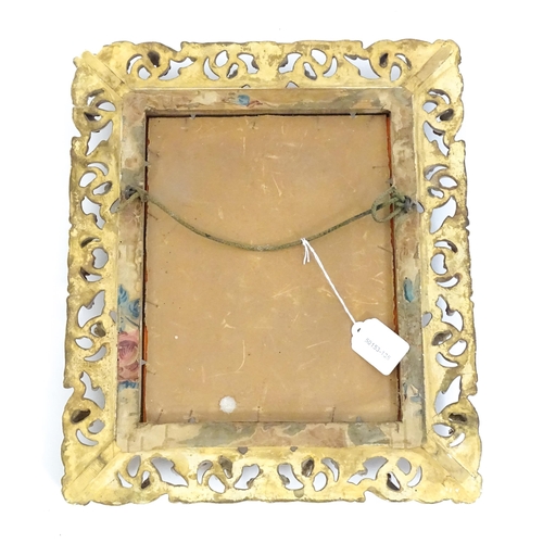 1482 - An early 20thC giltwood and gesso mirror with a pierced surround.  13