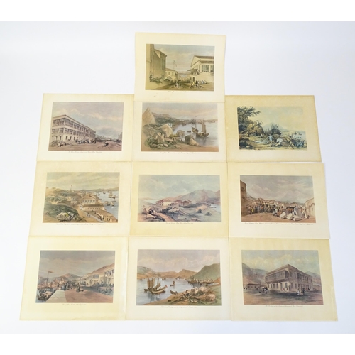 1868 - After Murdoch Bruce (1815-1848), Eleven lithographic prints of Hong Kong, Comprising View of Victori... 