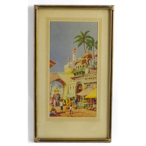 1883 - After John Wright, Colour prints, Two Indian scenes, Benares, and In the Bazaar, Jodhpur. Titled to ... 