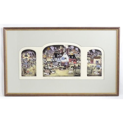 1891 - Graham Clarke (b. 1941), Limited edition colour etching and aquatint triptych, The Royal Star, from ... 