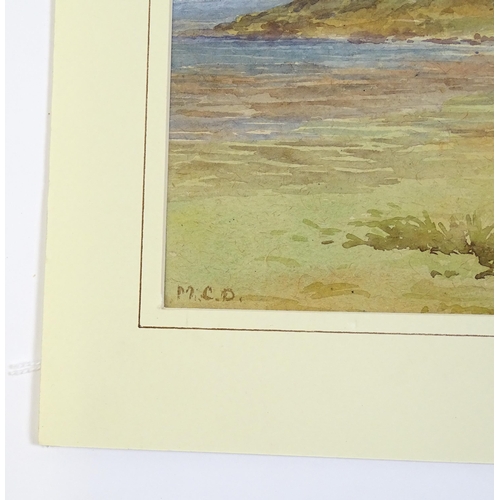 1895 - 19th century, Watercolour, An Irish landscape with a cottage in a mountain landscape. Signed with in... 