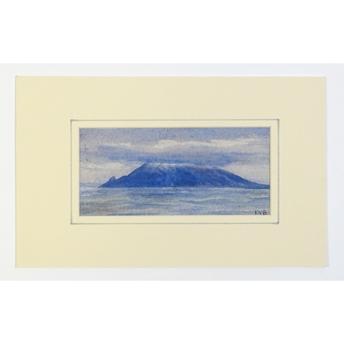 1900 - Isabel Violet Banks, 20th century, Watercolour, A topographical view of the Crozet Islands in the So... 