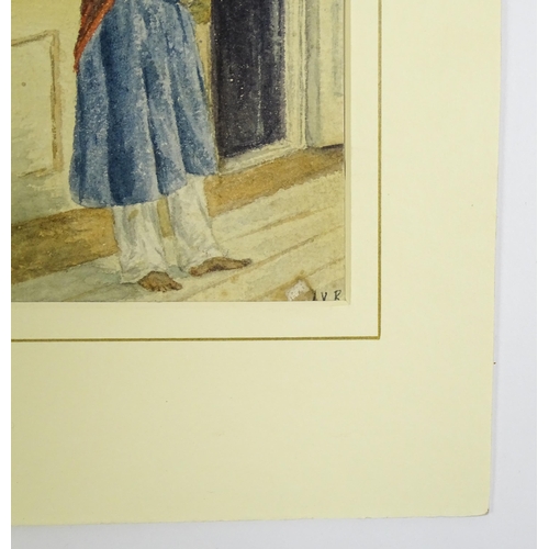 1901 - Isabel Violet Banks, 20th century, Watercolour, An Indian guard. Signed with initials lower right. A... 